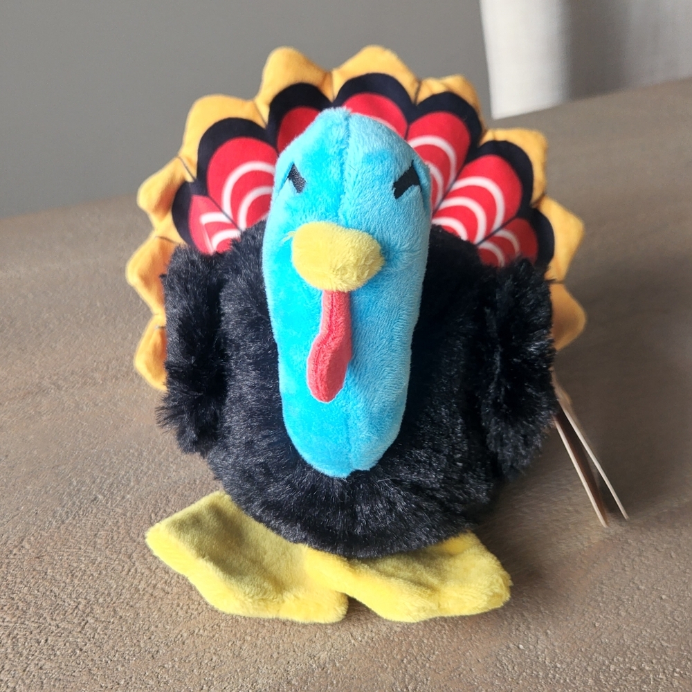 BarkBox Dog Toy Turkey Tom Thanksgiving 2022 Crinkle Squeak M/L (20+ Lbs) - Picture 2 of 6
